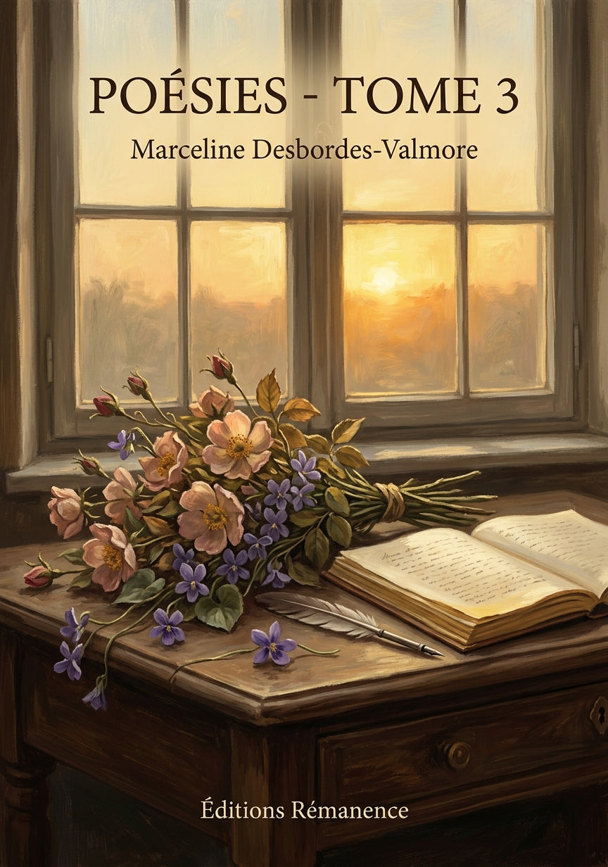 Livre Poésies - Tome 3 par Marceline Desbordes-Valmore - Couverture - Editions Remanence