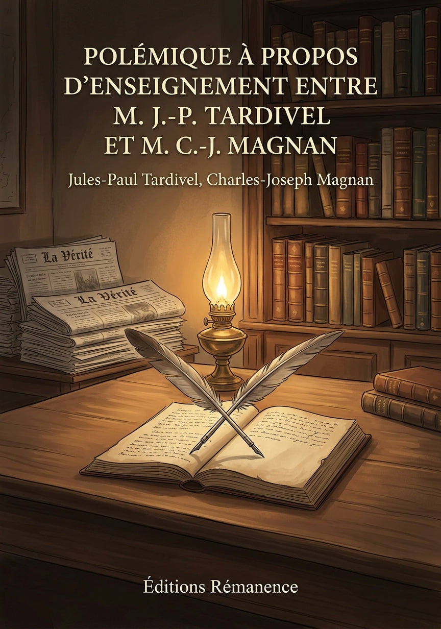 Livre Polémique à propos d’enseignement entre M. J.-P. Tardivel et M. C.-J. Magnan par Jules-Paul Tardivel, Charles-Joseph Magnan - Couverture - Editions Remanence