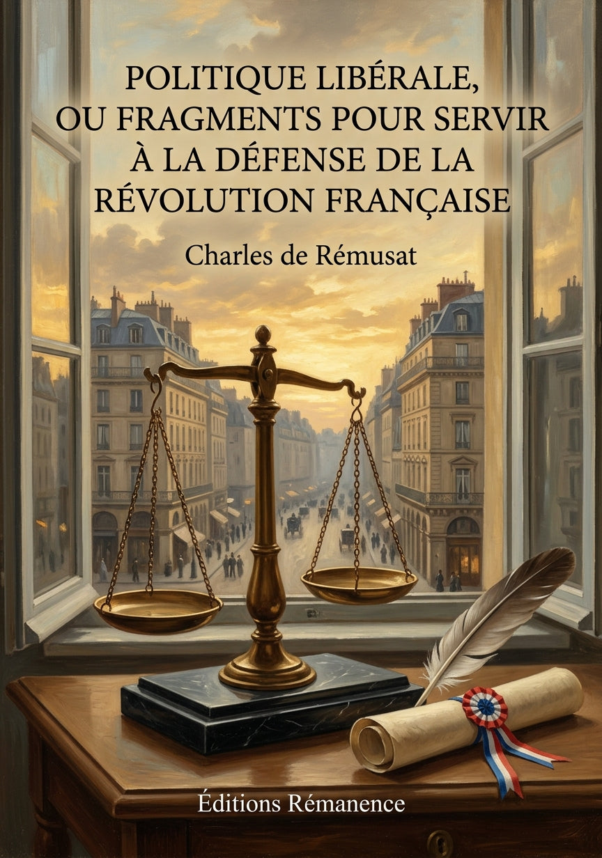 Livre Politique libérale, ou Fragments pour servir à la défense de la Révolution française par Charles de Rémusat - Couverture - Editions Remanence