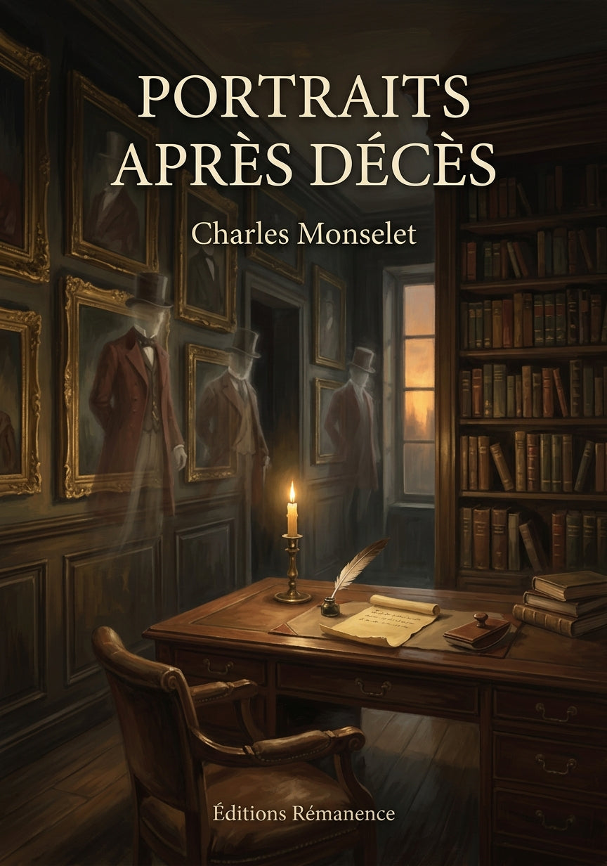 Livre Portraits après décès par Charles Monselet - Couverture - Editions Remanence