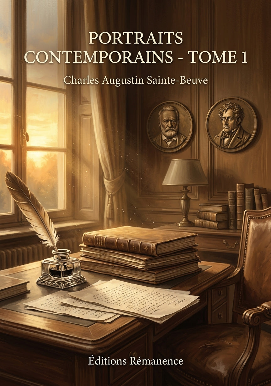 Livre Portraits contemporains - Tome 1 par Charles Augustin Sainte-Beuve - Couverture - Editions Remanence