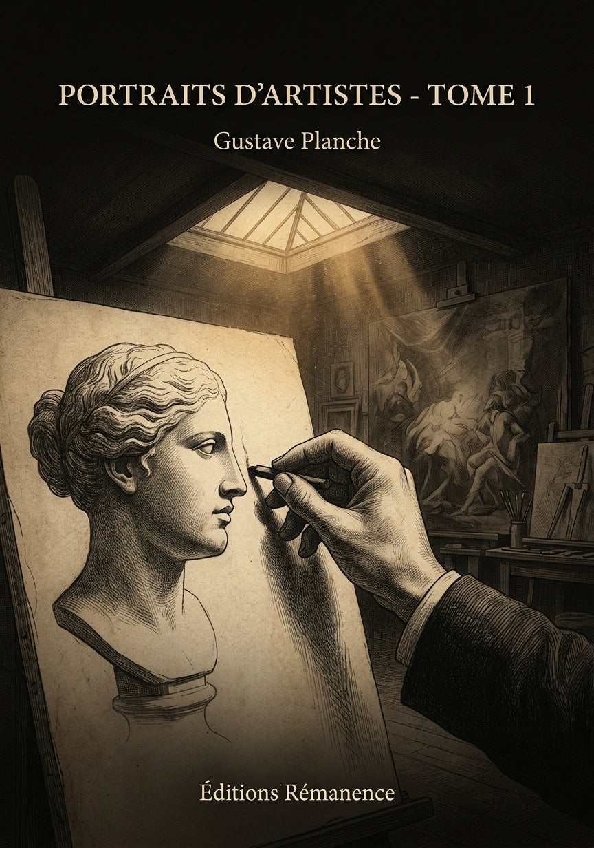 Livre Portraits d’artistes - Tome 1 par Gustave Planche - Couverture - Editions Remanence
