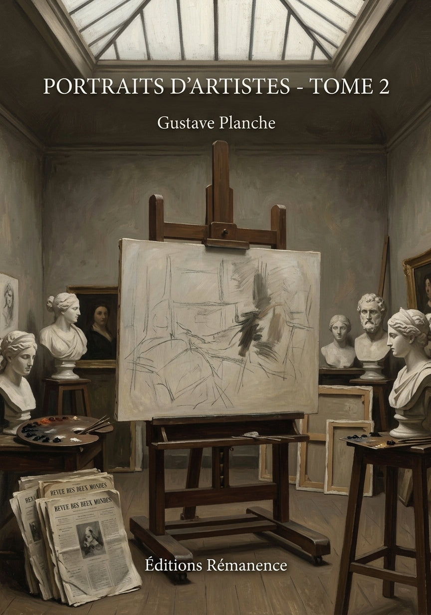 Livre Portraits d’artistes - Tome 2 par Gustave Planche - Couverture - Editions Remanence