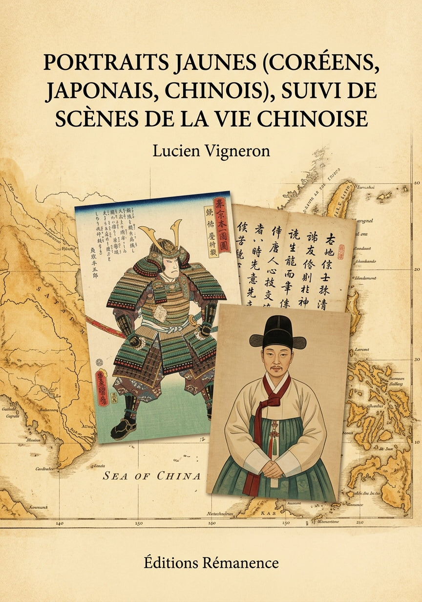 Livre Portraits jaunes (Coréens, Japonais, Chinois), suivi de Scènes de la vie chinoise par Lucien Vigneron - Couverture - Editions Remanence