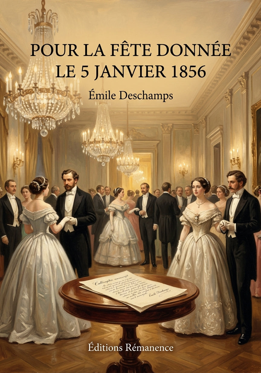 Livre Pour la fête donnée le 5 janvier 1856 par Émile Deschamps - Couverture - Editions Remanence