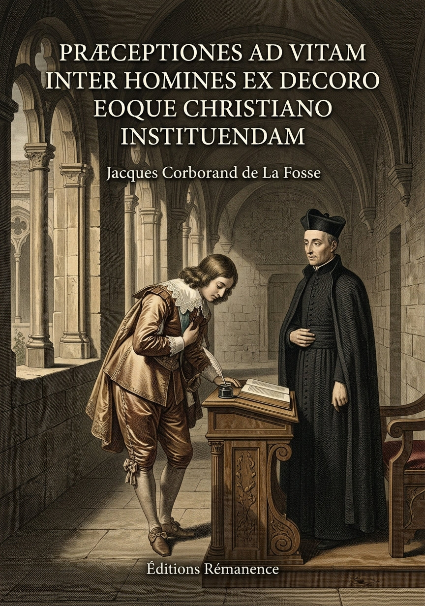 Livre Præceptiones ad vitam inter homines ex decoro eoque christiano instituendam par Jacques Corborand de La Fosse - Couverture - Editions Remanence