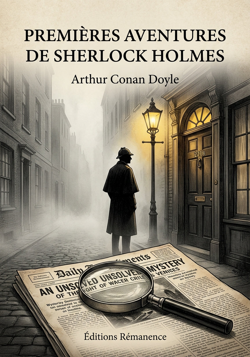 Livre Premières aventures de Sherlock Holmes par Arthur Conan Doyle - Couverture - Editions Remanence