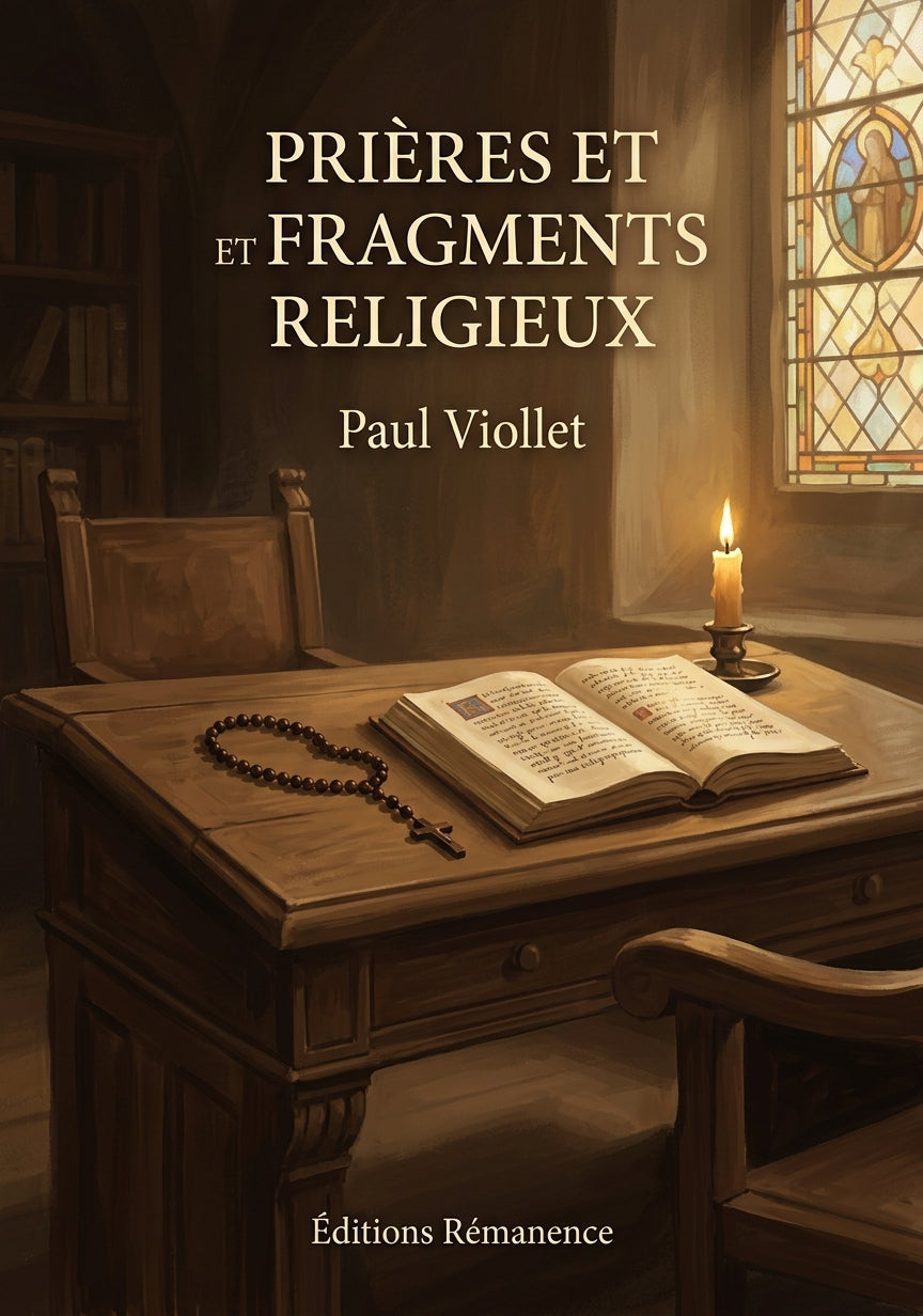 Livre Prières et fragments religieux par Paul Viollet - Couverture - Editions Remanence
