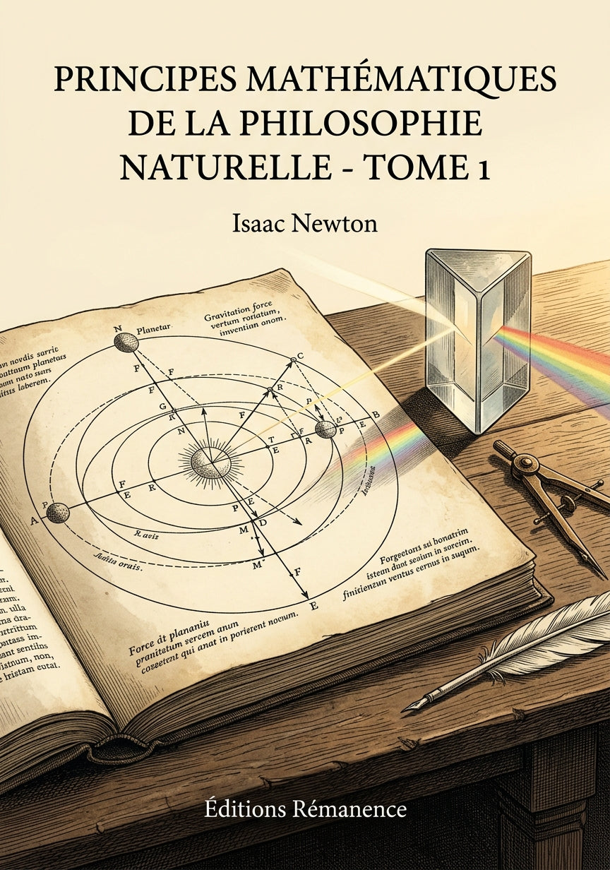 Livre Principes mathématiques de la philosophie naturelle - Tome 1 par Isaac Newton - Couverture - Editions Remanence