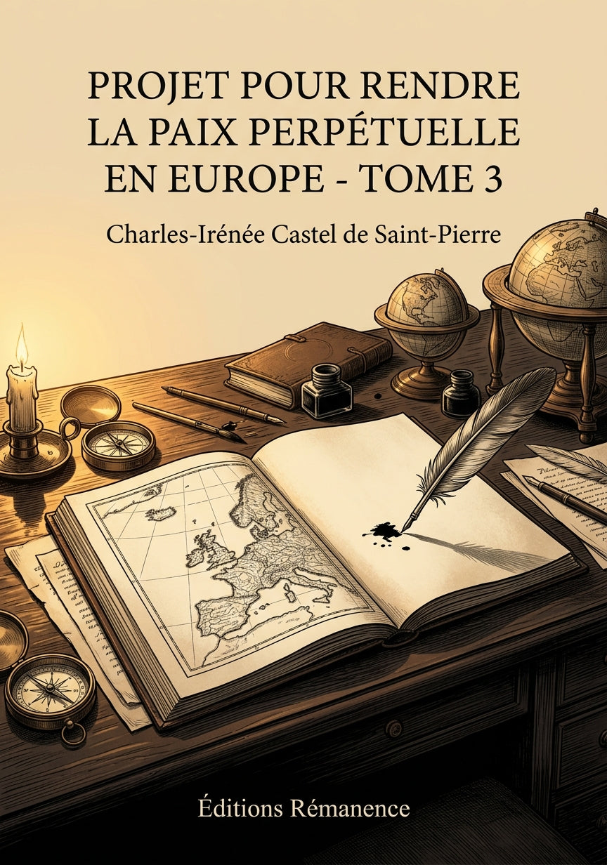 Livre Projet pour rendre la paix perpétuelle en Europe - Tome 3 par Charles-Irénée Castel de Saint-Pierre - Couverture - Editions Remanence