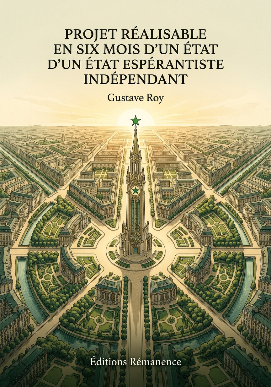 Livre Projet réalisable en six mois d’un état espérantiste indépendant par Gustave Roy - Couverture - Editions Remanence