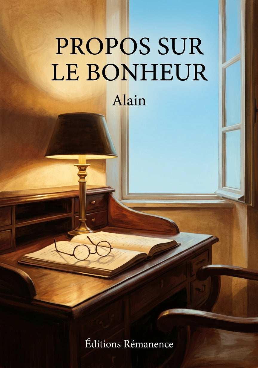 Livre Propos sur le bonheur par Alain - Couverture - Editions Remanence
