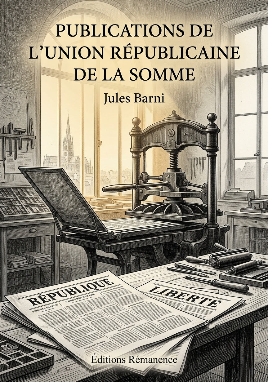 Livre Publications de l’Union républicaine de la Somme par Jules Barni - Couverture - Editions Remanence
