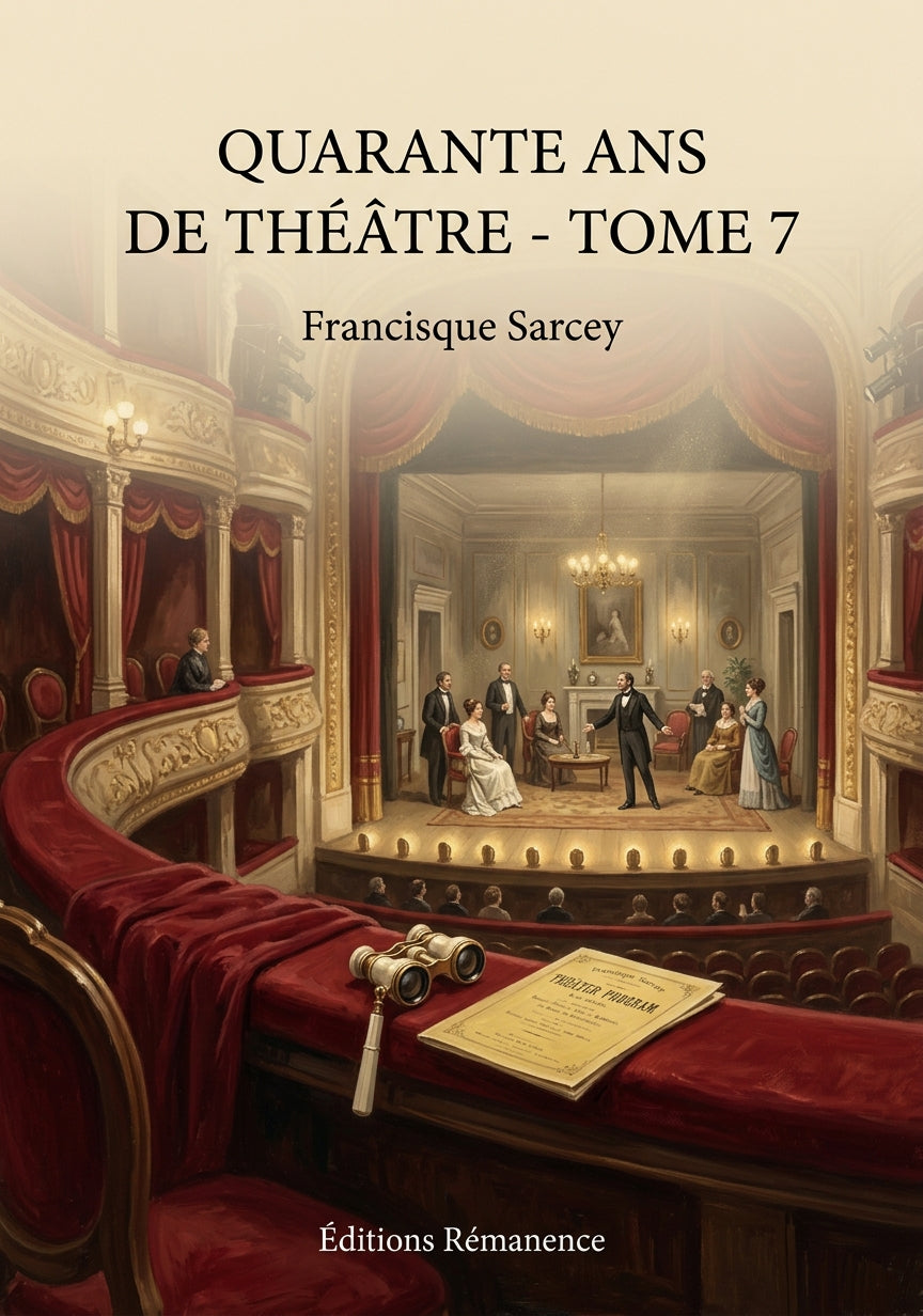 Livre Quarante ans de théâtre - Tome 7 par Francisque Sarcey - Couverture - Editions Remanence