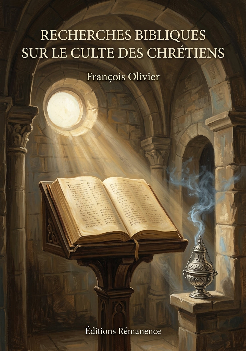 Livre Recherches bibliques sur le culte des chrétiens par François Olivier - Couverture - Editions Remanence