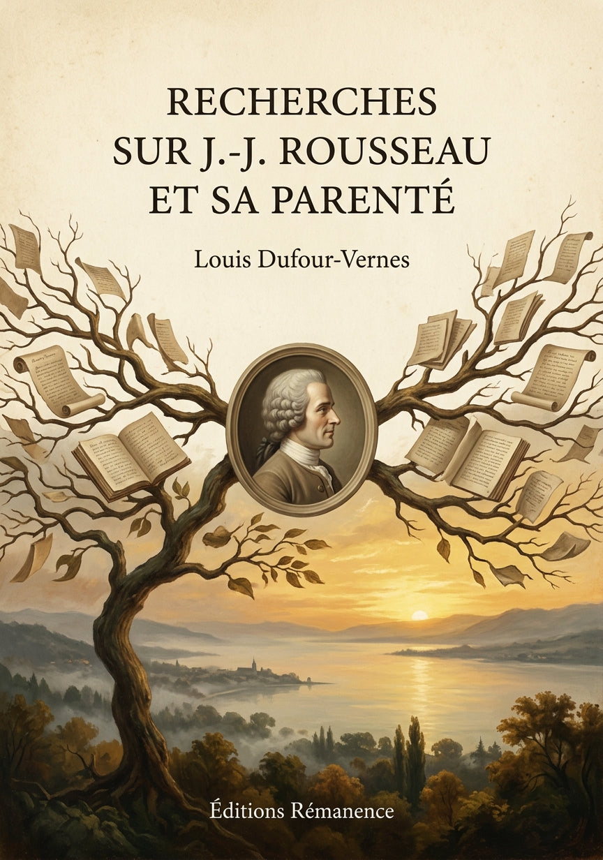Livre Recherches sur J.-J. Rousseau et sa parenté par Louis Dufour-Vernes - Couverture - Editions Remanence