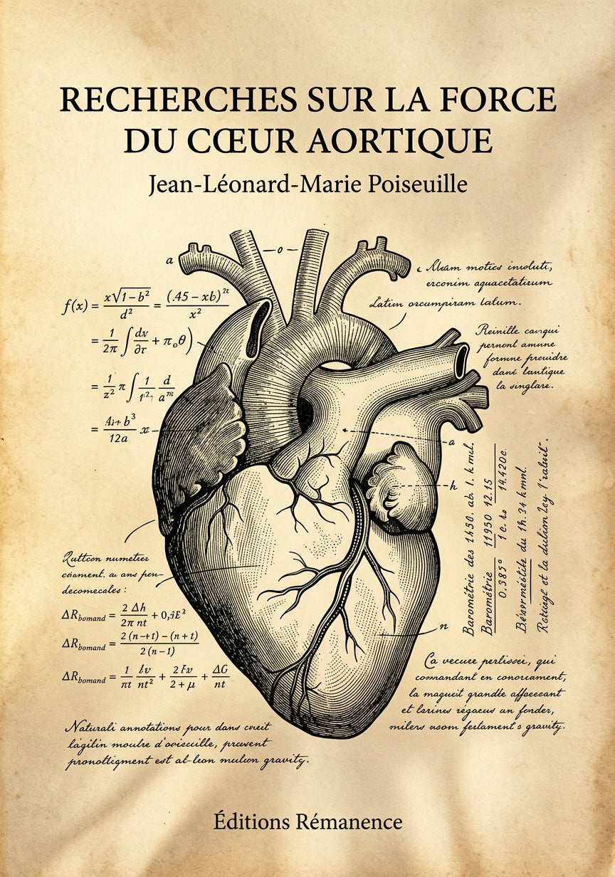 Livre Recherches sur la force du cœur aortique par Jean-Léonard-Marie Poiseuille - Couverture - Editions Remanence