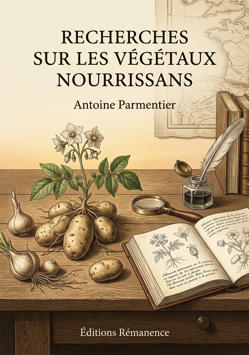 Livre Recherches sur les végétaux nourrissans par Antoine Parmentier - Couverture - Editions Remanence