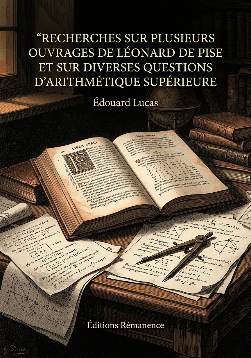 Livre Recherches sur plusieurs ouvrages de Léonard de Pise et sur diverses questions d’arithmétique supérieure par Édouard Lucas - Couverture - Editions Remanence