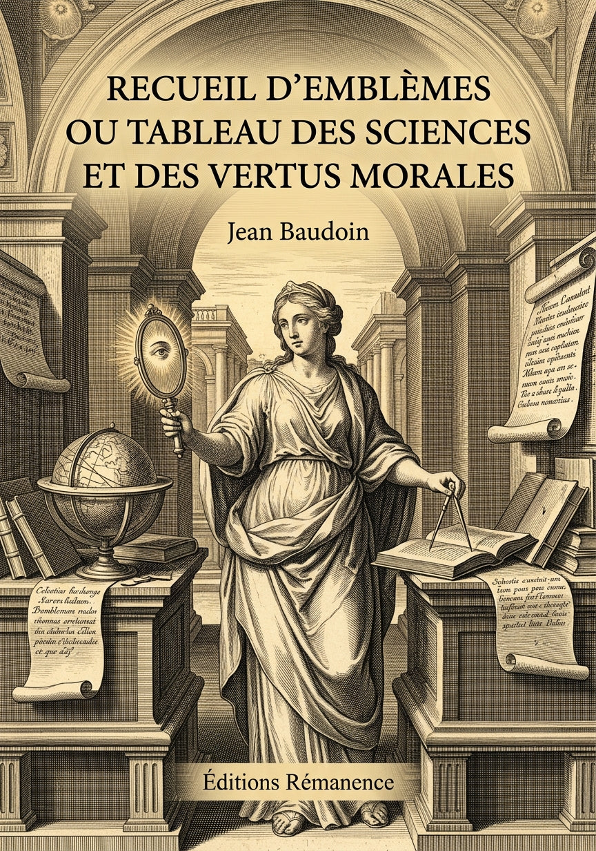 Livre Recueil d'Emblèmes ou tableau des sciences et des vertus morales par Jean Baudoin - Couverture - Editions Remanence