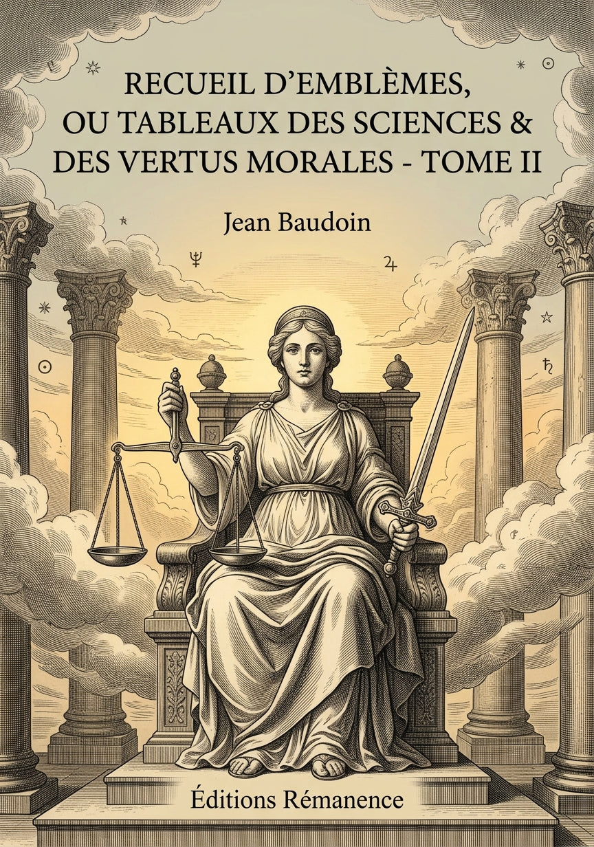 Livre Recueil d’emblèmes, ou tableaux des sciences & des Vertus Morales - Tome II par Jean Baudoin - Couverture - Editions Remanence