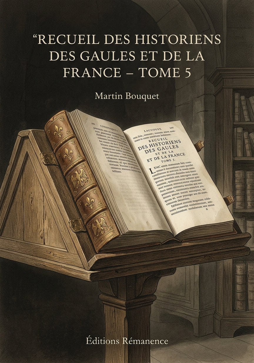 Livre Recueil des historiens des Gaules et de la France - Tome 5 par Martin Bouquet - Couverture - Editions Remanence