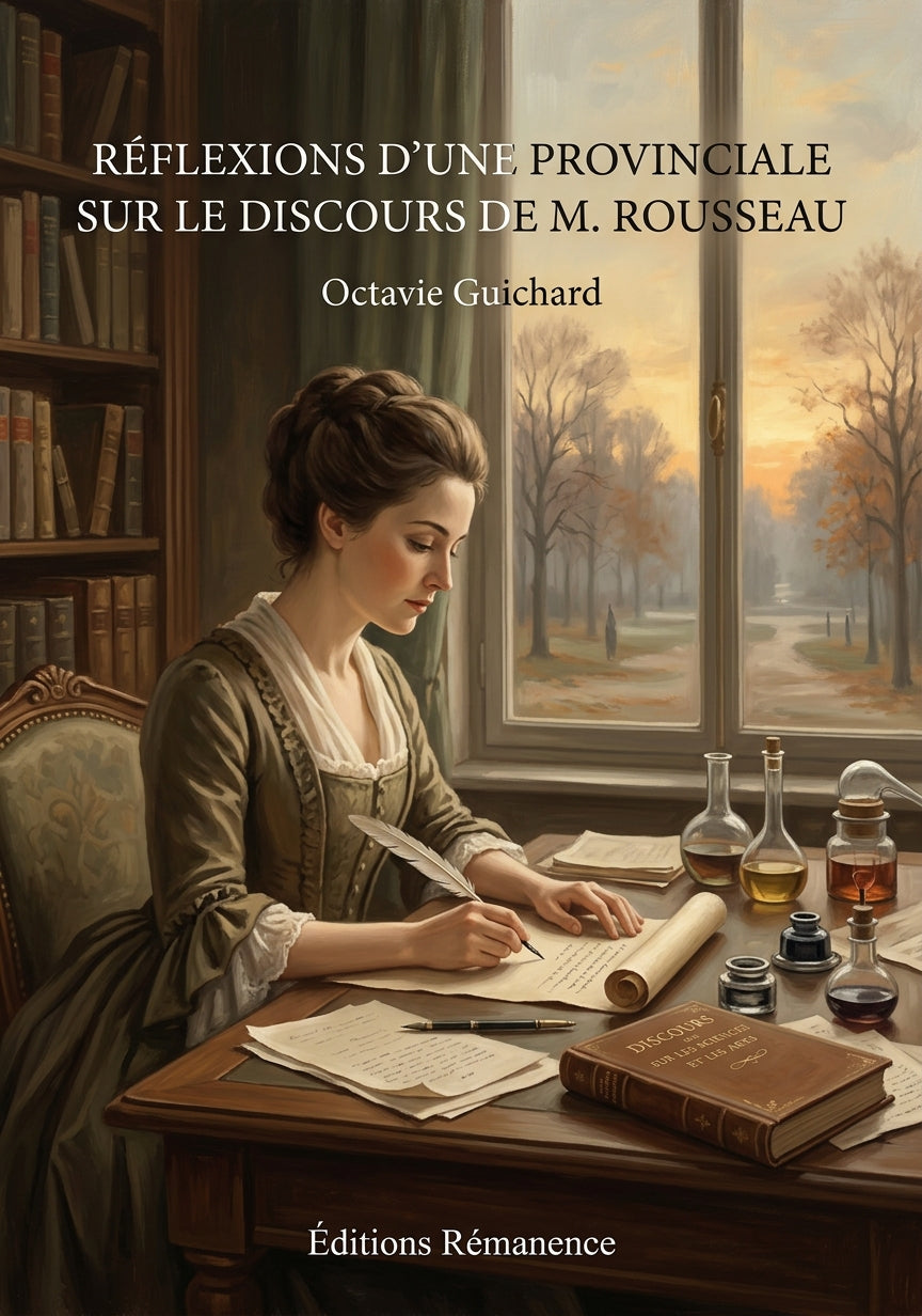 Livre Réflexions d’une provinciale sur le discours de M. Rousseau par Octavie Guichard - Couverture - Editions Remanence