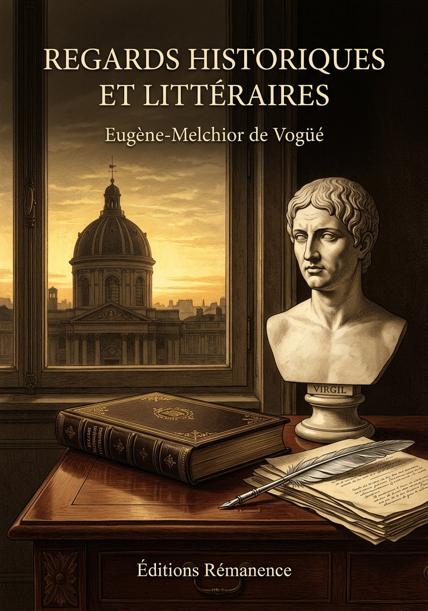 Livre Regards historiques et littéraires par Eugène-Melchior de Vogüé - Couverture - Editions Remanence