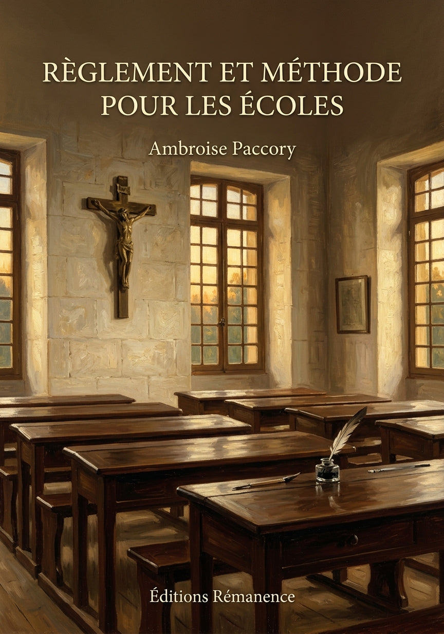 Livre Règlement et méthode pour les écoles par Ambroise Paccory - Couverture - Editions Remanence