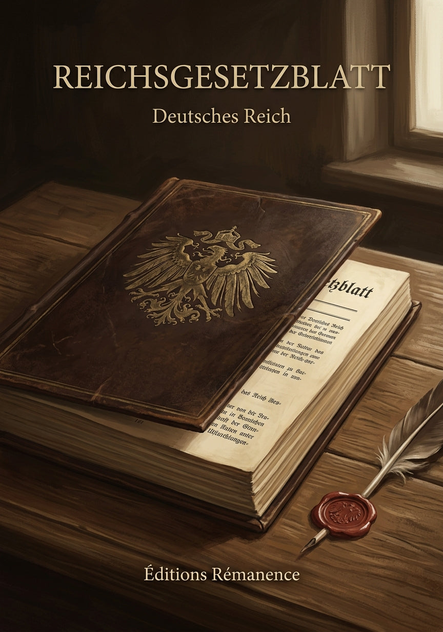 Livre Reichsgesetzblatt par Deutsches Reich - Couverture - Editions Remanence