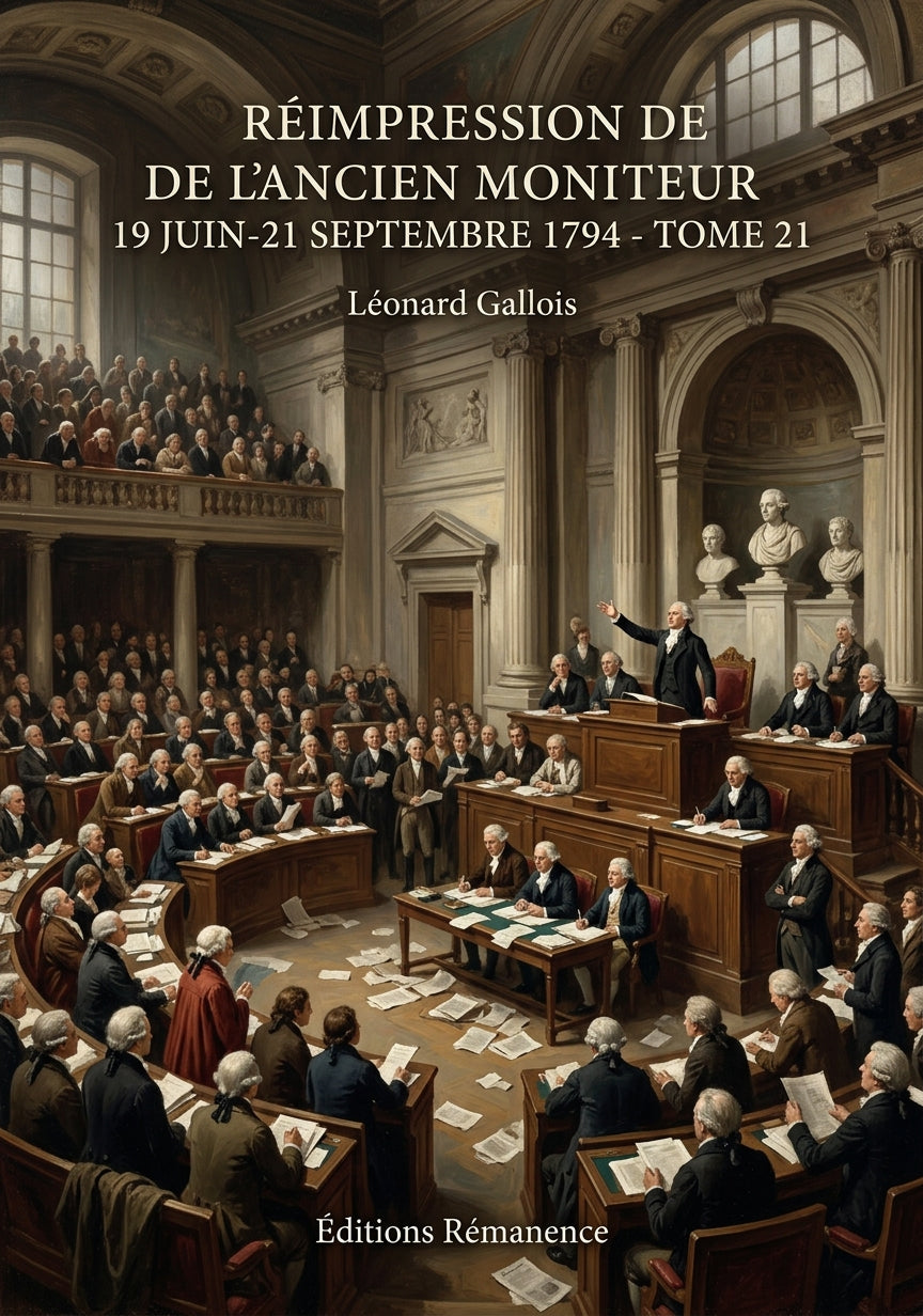 Livre Réimpression de l’ancien Moniteur 19 juin-21 septembre 1794 - Tome 21 par Léonard Gallois - Couverture - Editions Remanence