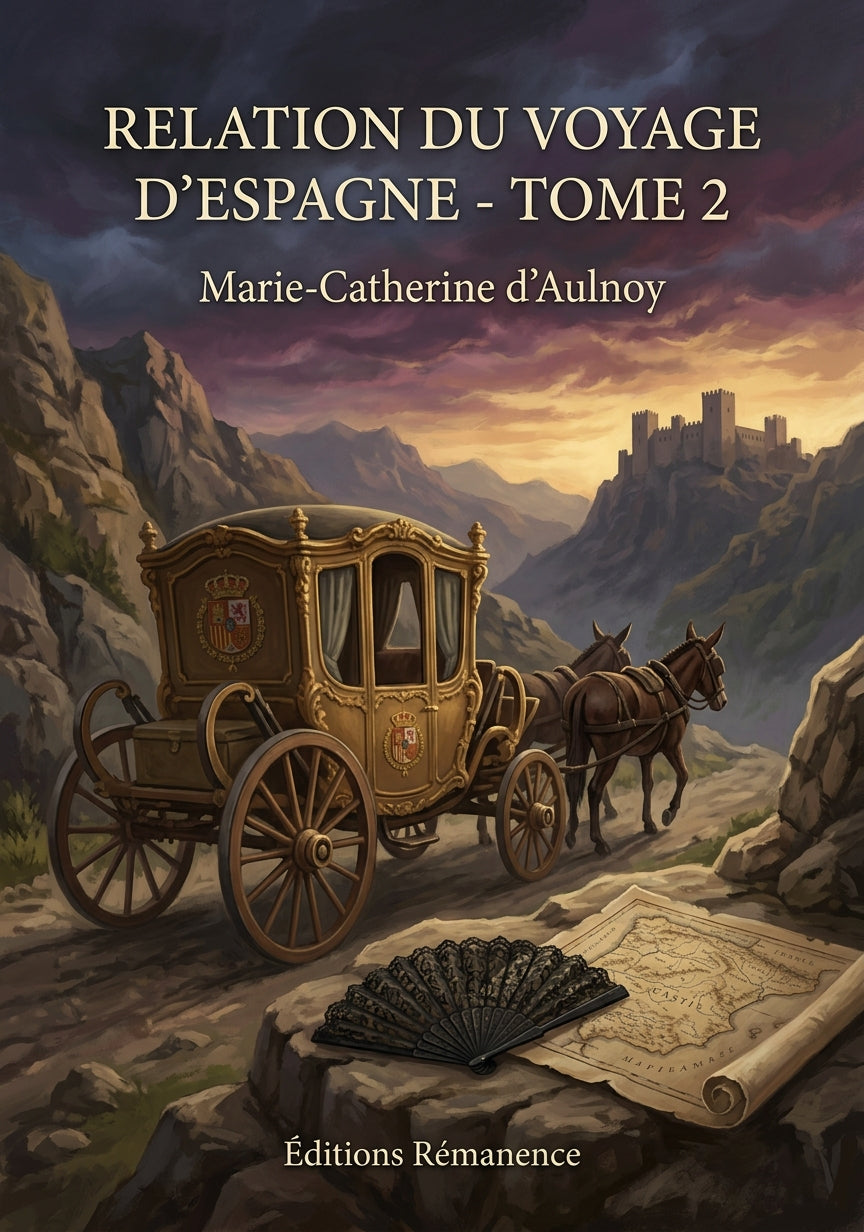 Livre Relation du Voyage d'Espagne - Tome 2 par Marie-Catherine d’Aulnoy - Couverture - Editions Remanence