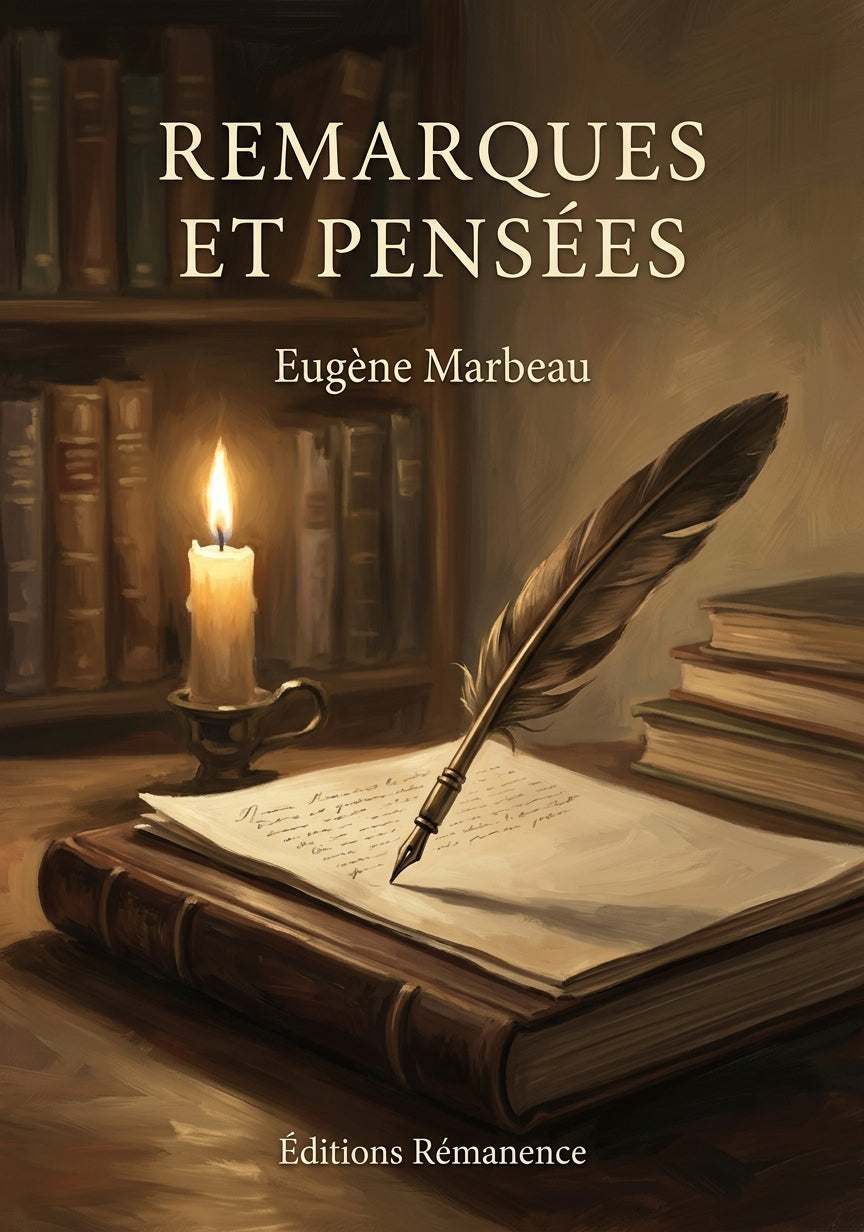 Livre Remarques et pensées par Eugène Marbeau - Couverture - Editions Remanence