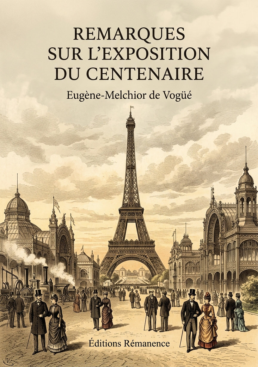 Livre Remarques sur l’Exposition du centenaire par Eugène-Melchior de Vogüé - Couverture - Editions Remanence