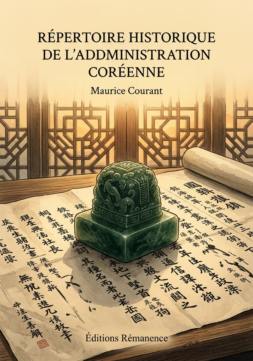 Livre Répertoire historique de l’administration coréenne par Maurice Courant - Couverture - Editions Remanence