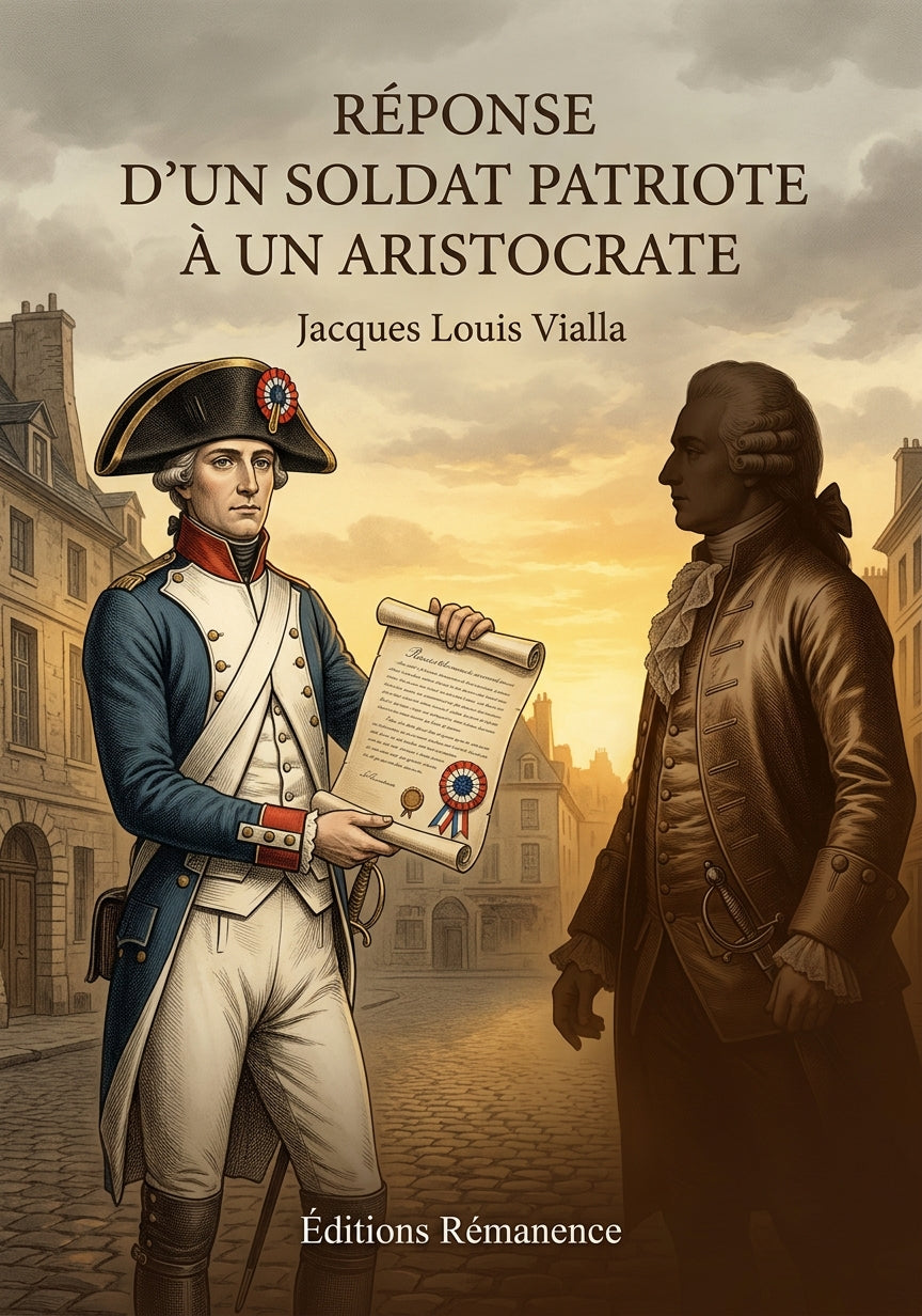 Livre Réponse d'un soldat patriote à un aristocrate par Jacques Louis Vialla - Couverture - Editions Remanence