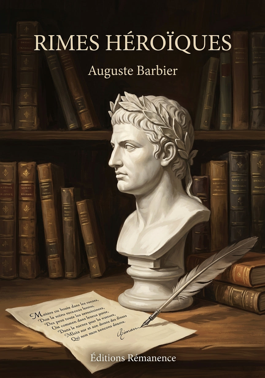 Livre Rimes héroïques par Auguste Barbier - Couverture - Editions Remanence