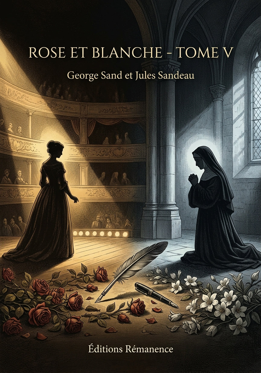 Livre Rose et Blanche - Tome V par George Sand et Jules Sandeau - Couverture - Editions Remanence