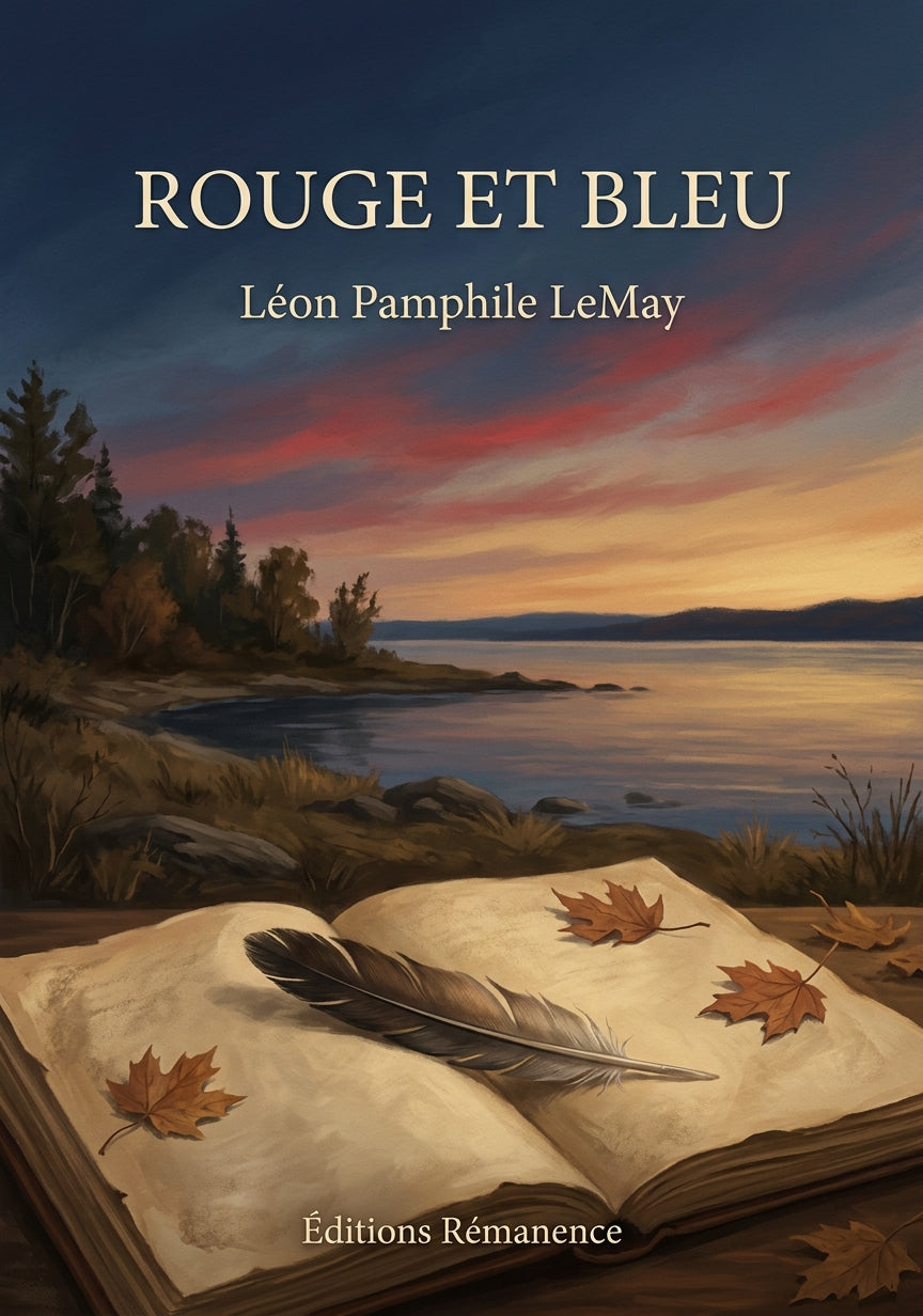 Livre Rouge et bleu par Léon Pamphile LeMay - Couverture - Editions Remanence
