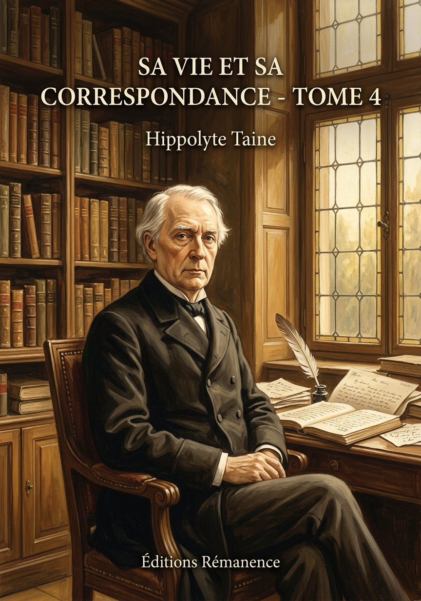 Livre Sa vie et sa correspondance - Tome 4 par Hippolyte Taine - Couverture - Editions Remanence