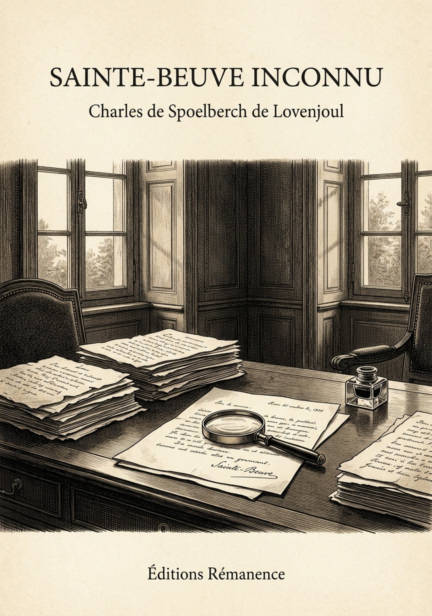 Livre Sainte-Beuve inconnu par Charles de Spoelberch de Lovenjoul - Couverture - Editions Remanence