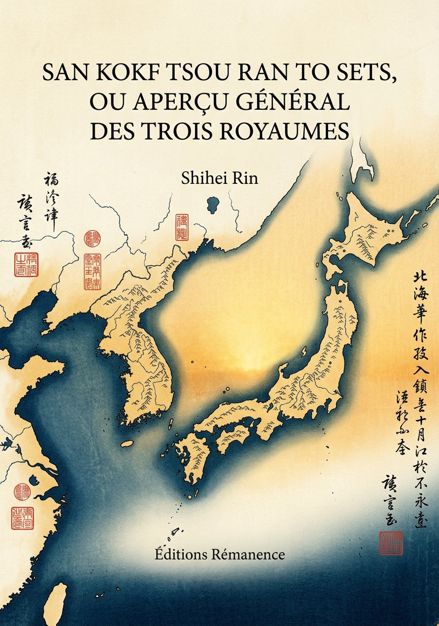 Livre San kokf tsou ran to sets, ou Aperçu général des trois royaumes par Shihei Rin - Couverture - Editions Remanence