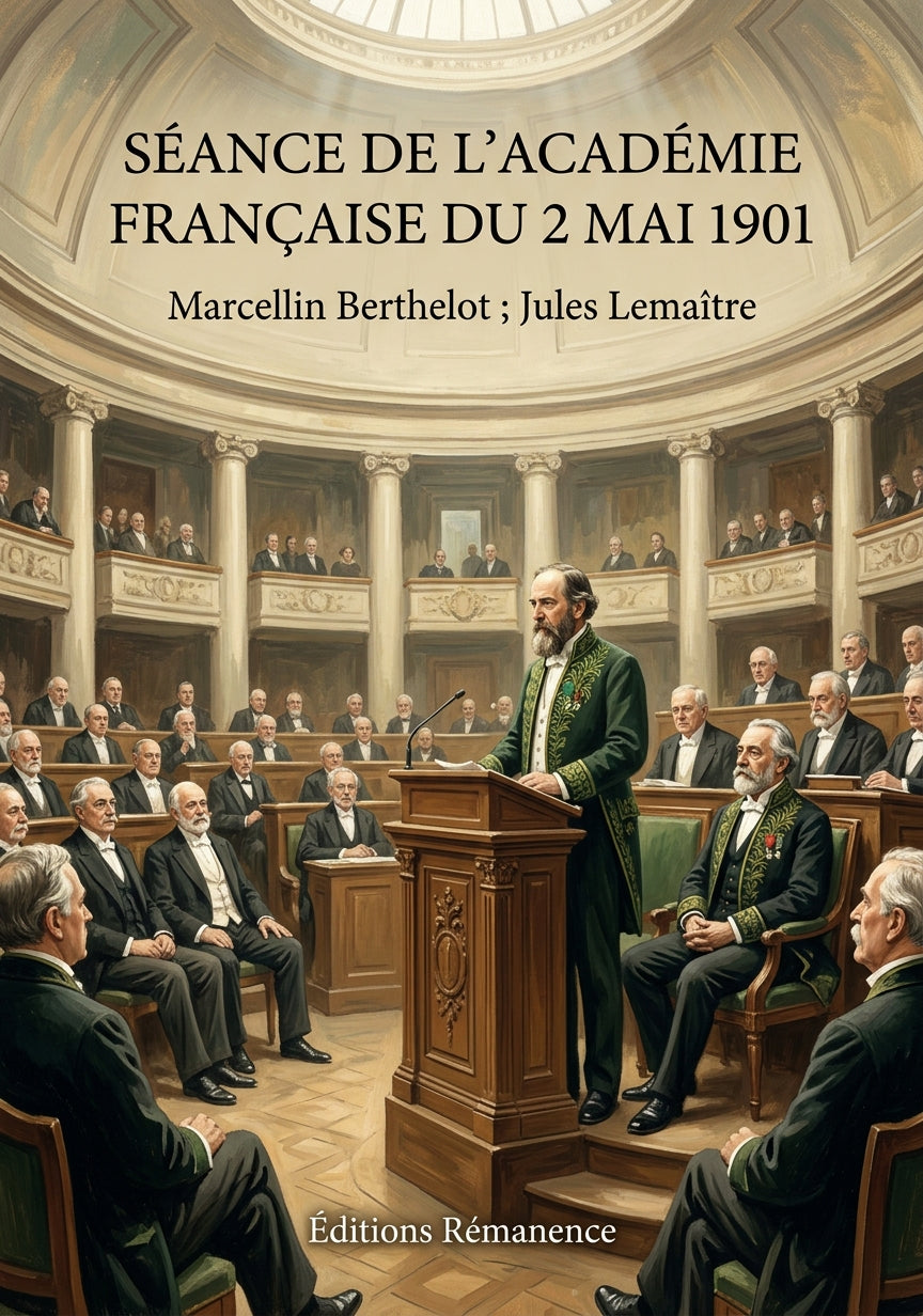 Livre Séance de l’Académie française du 2 mai 1901 par Marcellin Berthelot ; Jules Lemaître - Couverture - Editions Remanence