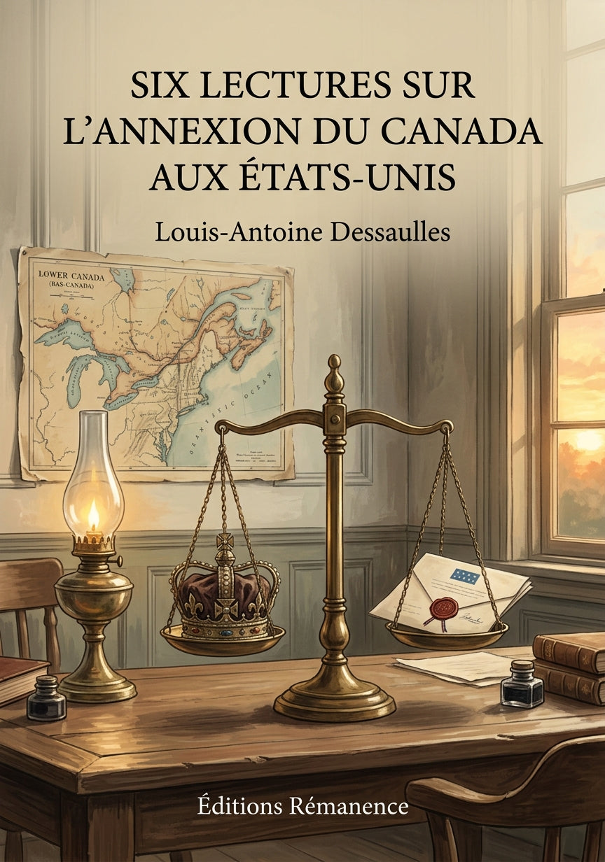 Livre Six lectures sur l’annexion du Canada aux États-Unis par Louis-Antoine Dessaulles - Couverture - Editions Remanence