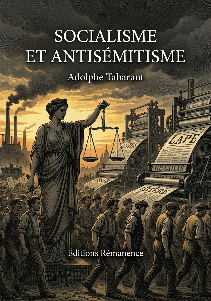 Livre Socialisme et Antisémitisme par Adolphe Tabarant - Couverture - Editions Remanence