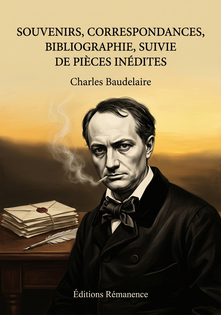 Livre Souvenirs, Correspondances, Bibliographie, suivie de pièces inédites par Charles Baudelaire - Couverture - Editions Remanence