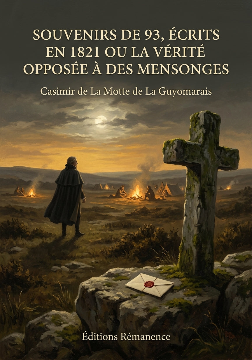 Livre Souvenirs de 93, écrits en 1821 ou la Vérité opposée à des mensonges par Casimir de La Motte de La Guyomarais - Couverture - Editions Remanence