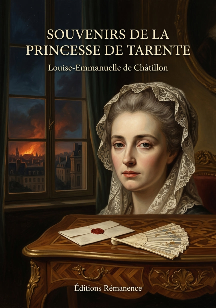 Livre Souvenirs de la princesse de Tarente par Louise-Emmanuelle de Châtillon - Couverture - Editions Remanence