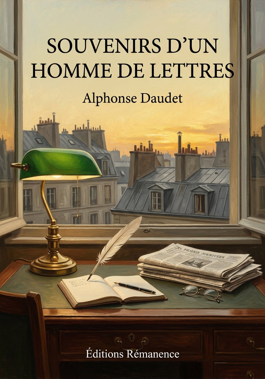 Livre Souvenirs d’un homme de lettres par Alphonse Daudet - Couverture - Editions Remanence