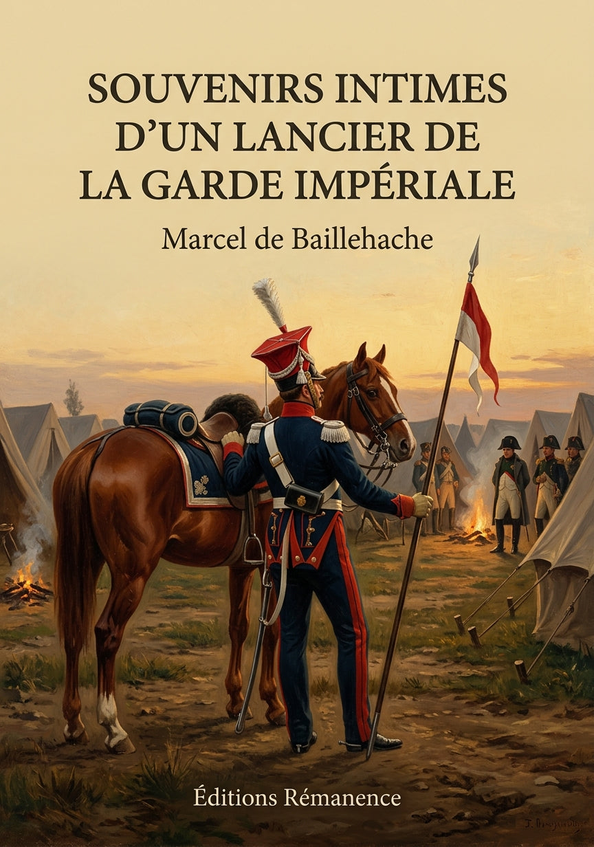 Livre Souvenirs intimes d’un lancier de la Garde impériale par Marcel de Baillehache - Couverture - Editions Remanence